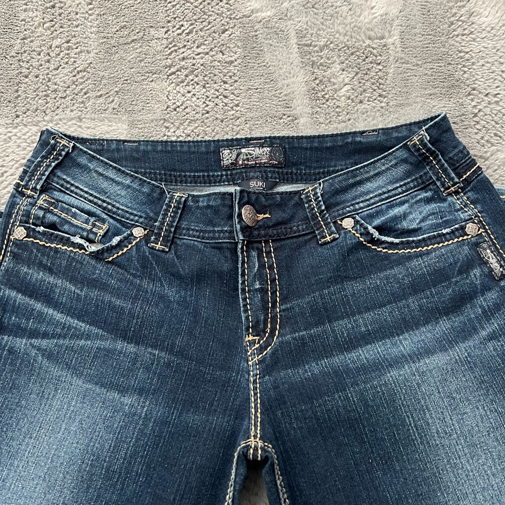 Stylish Blue Jeans Silver Suki Slim Boot Cut Perfect Condition